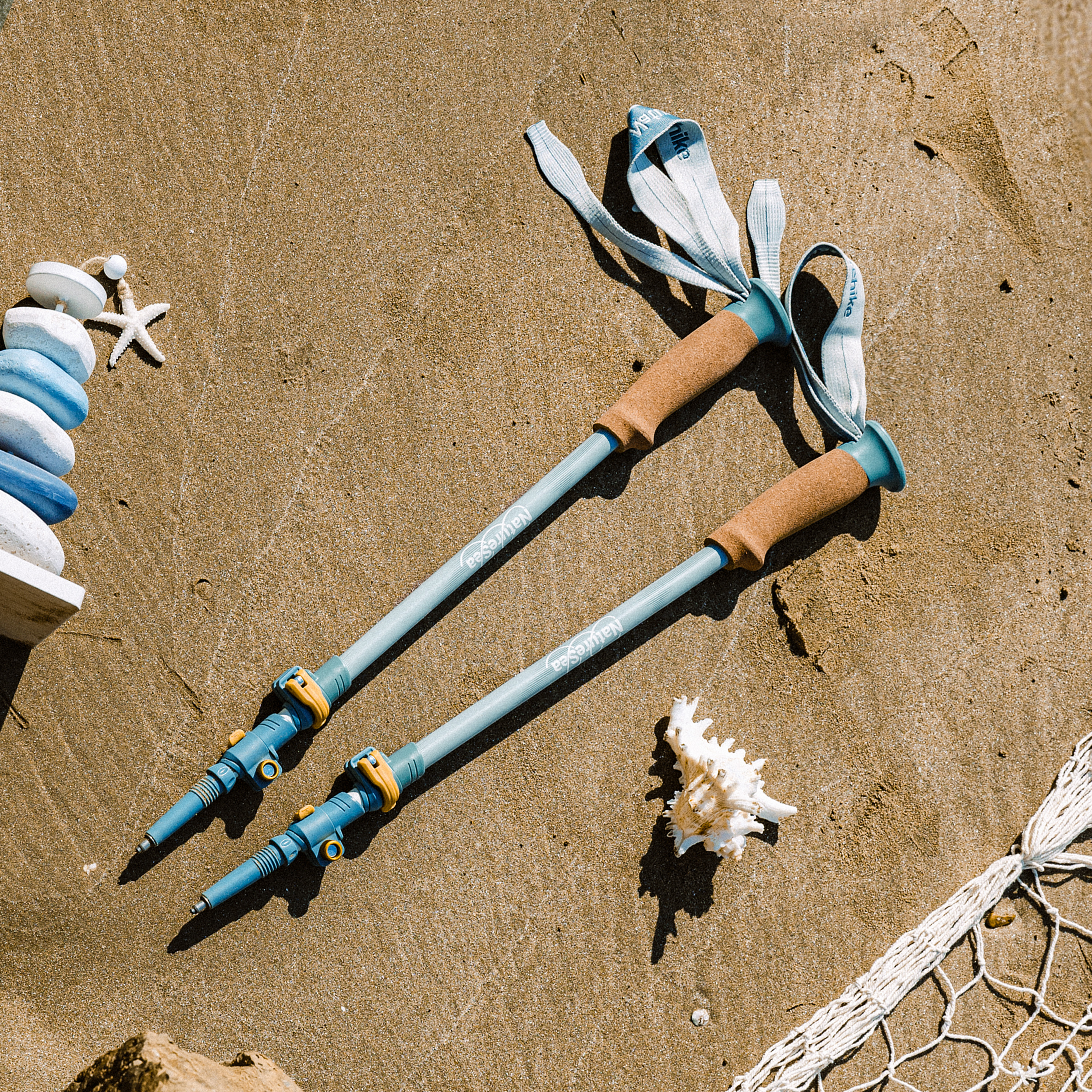 Naturehike NatureSea teleskopická treková hůl 214 g - světle modrá